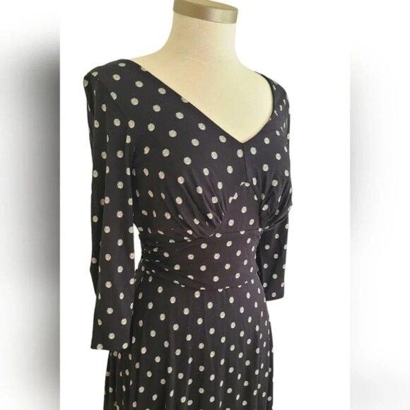 PEPPERBERRY Really super curvy polka dot midi dress black and white - Picture 4 of 13